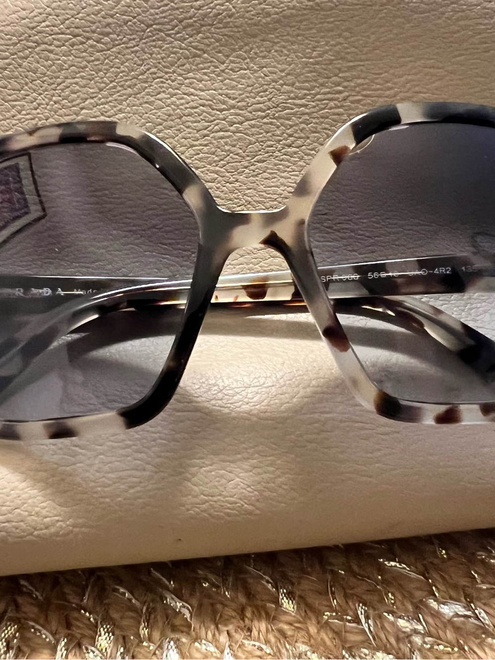 Prada Gray Tortoise Oversized Octogon Sunglasses. Like New - Picture 11 of 11